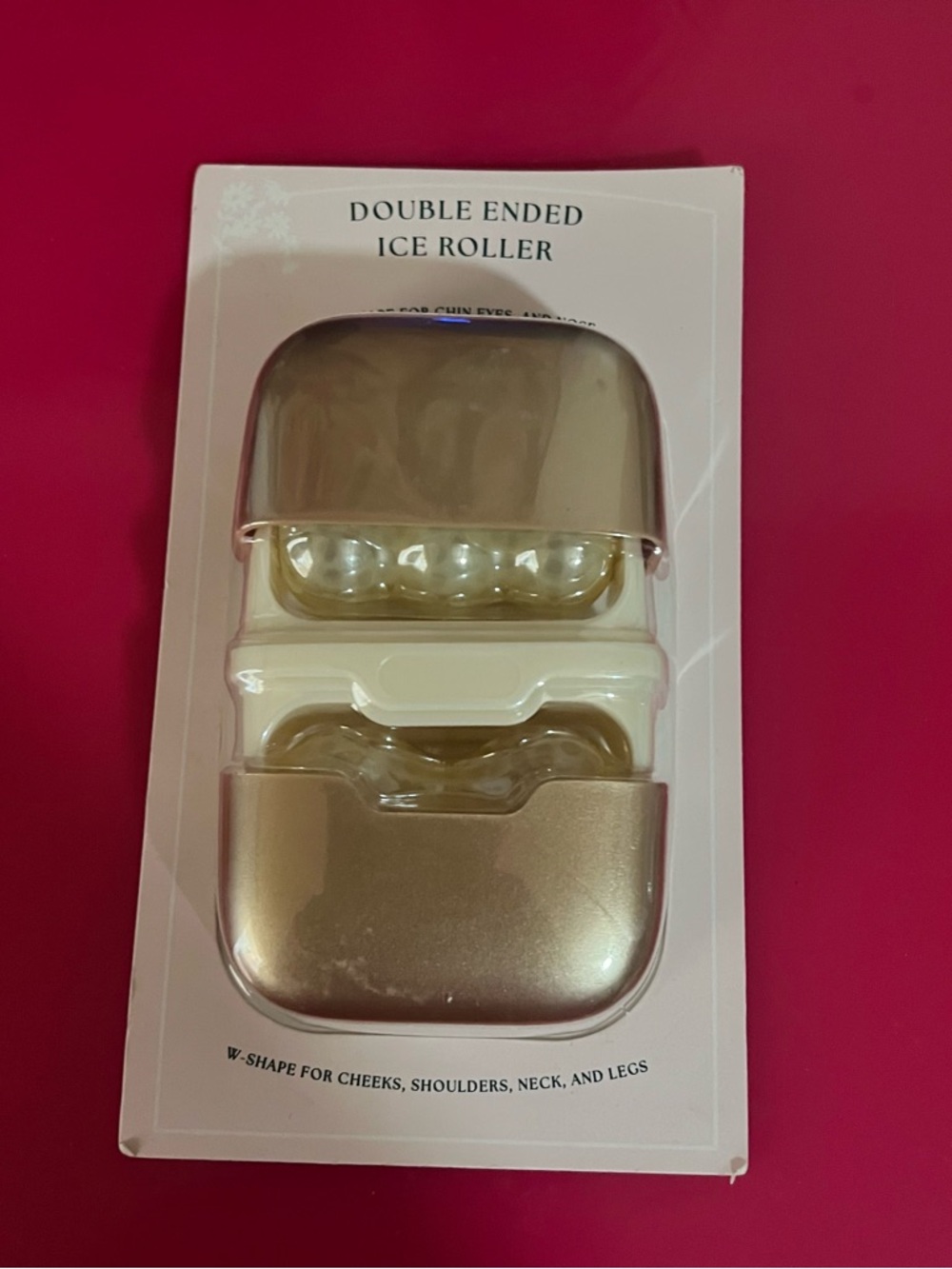 Vivitar Double Ended Ice Roller - Gold Facial Cooling Massager